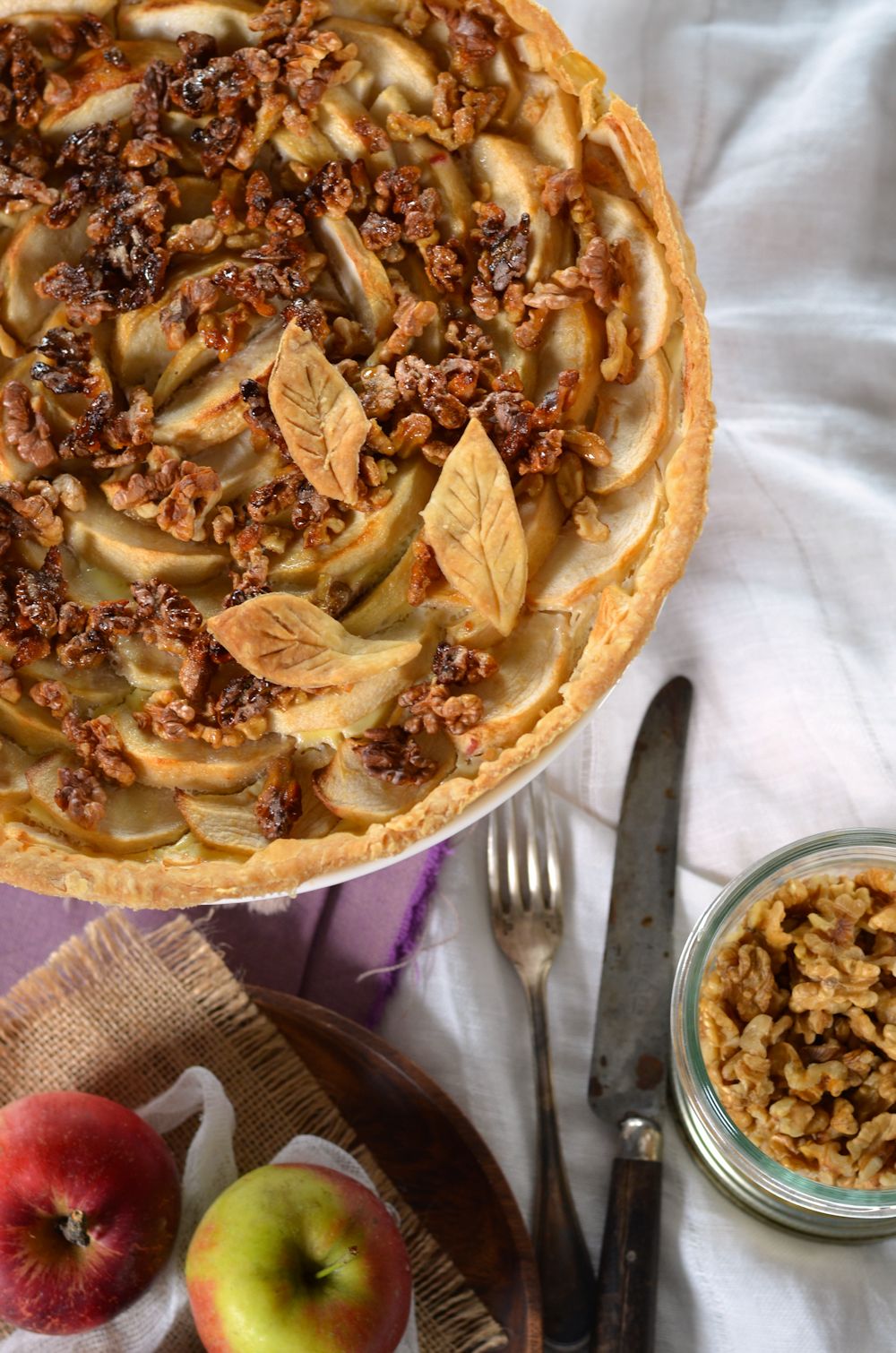 Tarte aux pommes et noix caramélisées Tarte noix caramel
