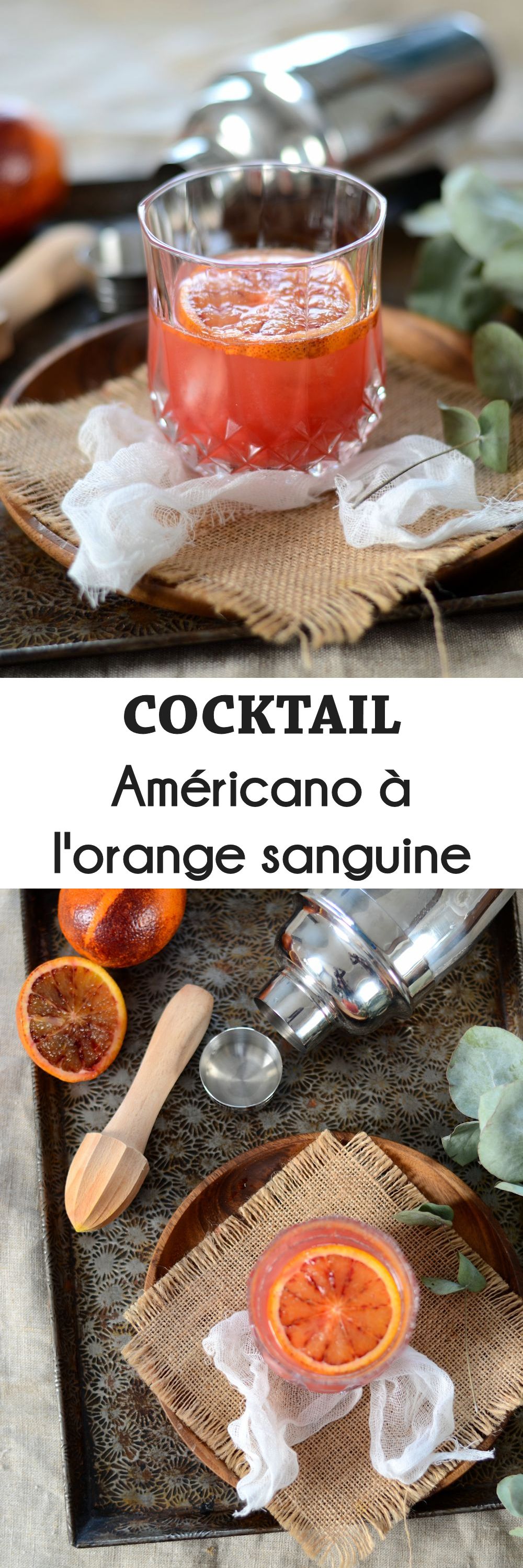 Cocktail Americano à l'orange sanguine