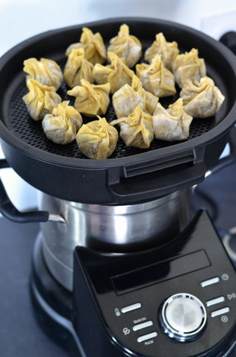 Ravioli chinois à la vapeur, au poulet et au citron
