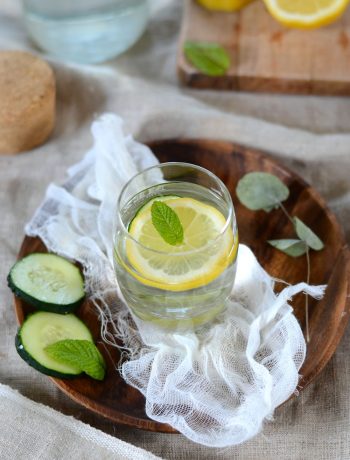 Eau de concombre, citron et menthe
