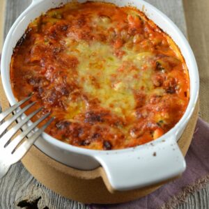 Lasagnes ricotta, courgette et coulis tomate
