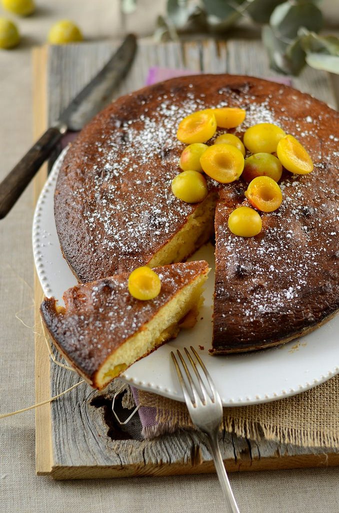 Gâteau au yaourt aux prunes mirabelles