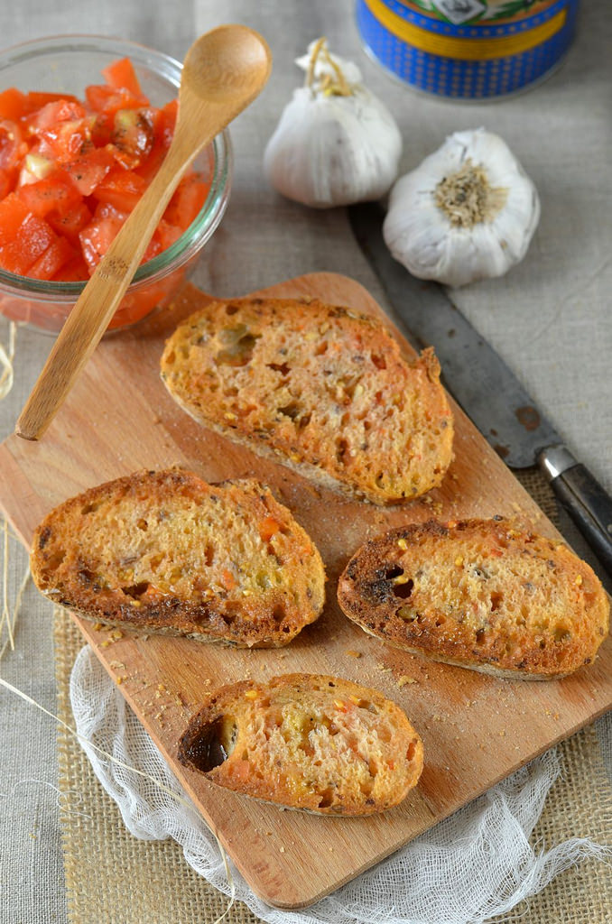 Pan con tomate - Toast de pain à la tomate - Recette