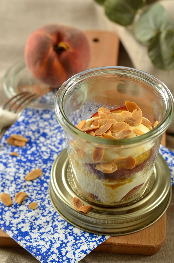Verrine De Peche Rotie Mascarpone Et Sirop D Erable Recette Facile