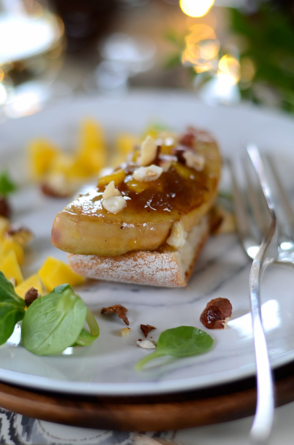 Escalope de foie gras poêlée et chutney de mangue