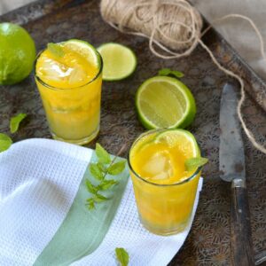Mocktail à la mangue, gingembre et citron vert