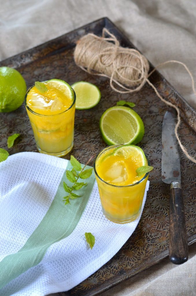 Mocktail à la mangue, gingembre et citron vert