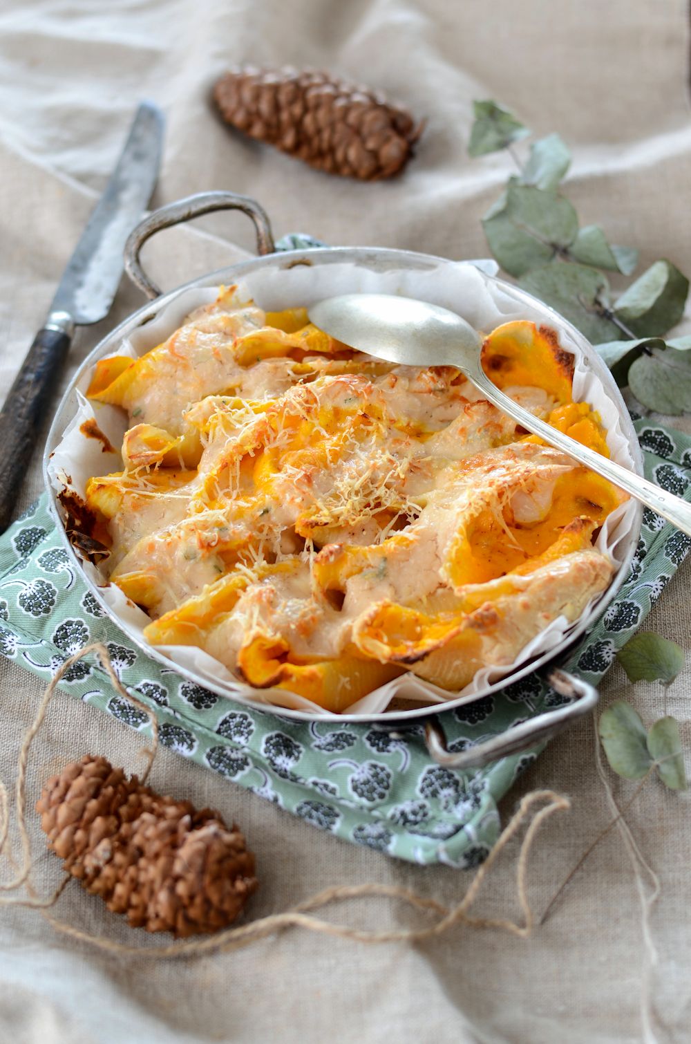 Conchiglioni farcis au potimarron et fromage de chèvre