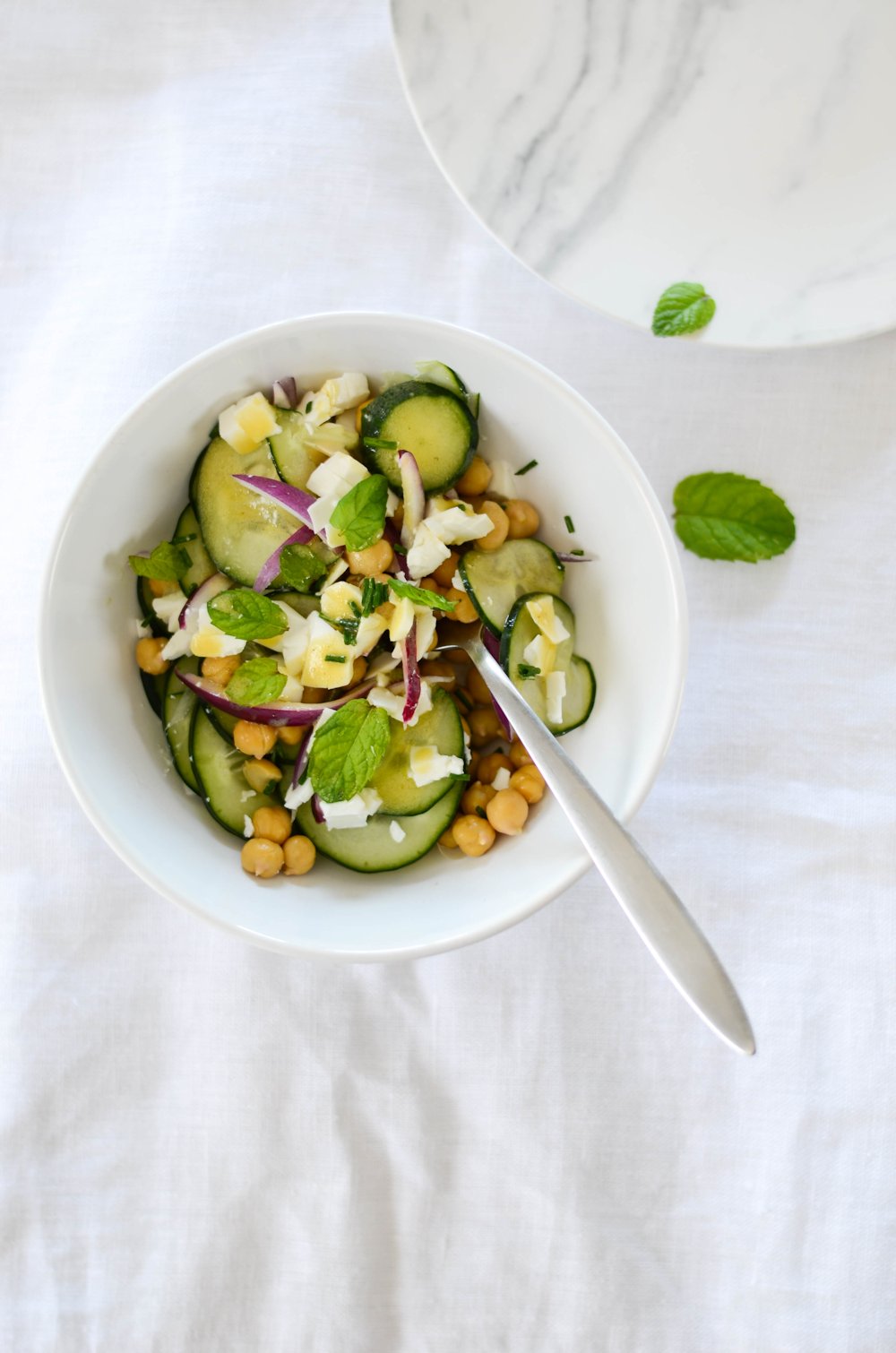 Cucumber and Chickpea Salad with Feta