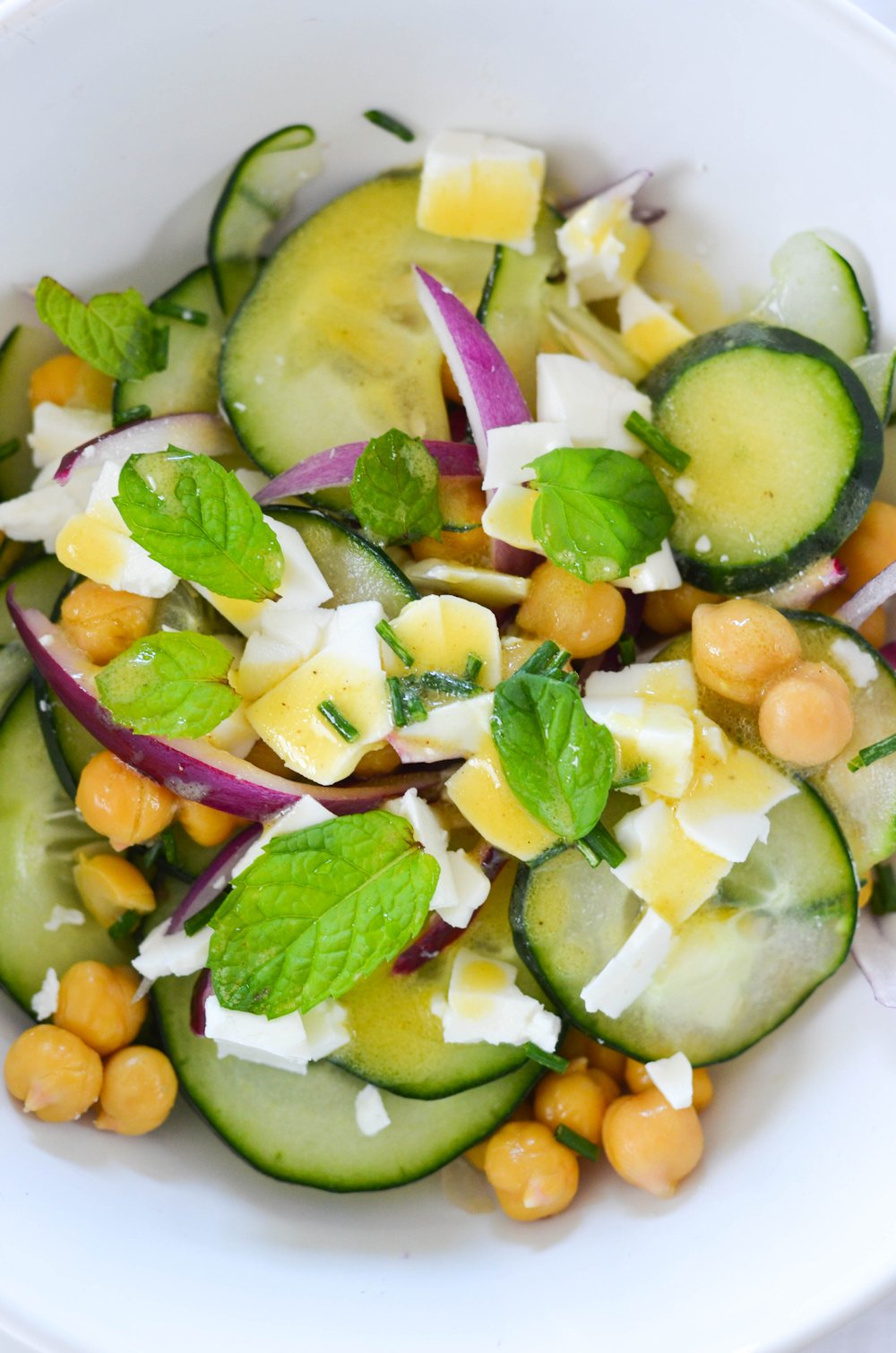 Cucumber and Chickpea Salad with Feta