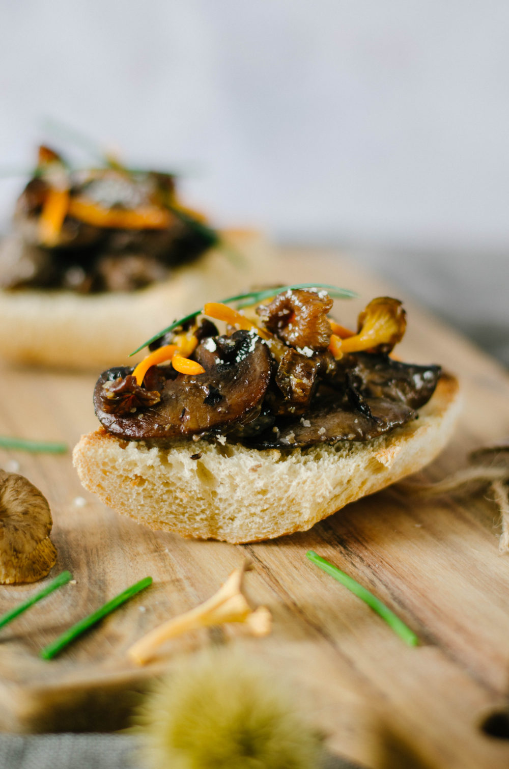 tartines aux champignons