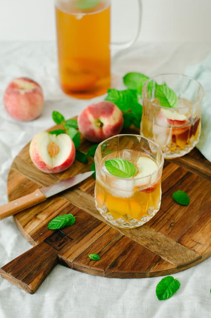 Ice tea peche menthe recette maison