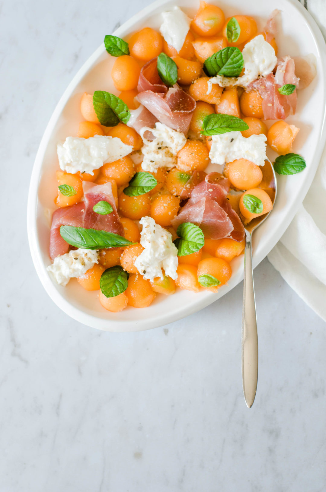 recette salade melon jambon burrata