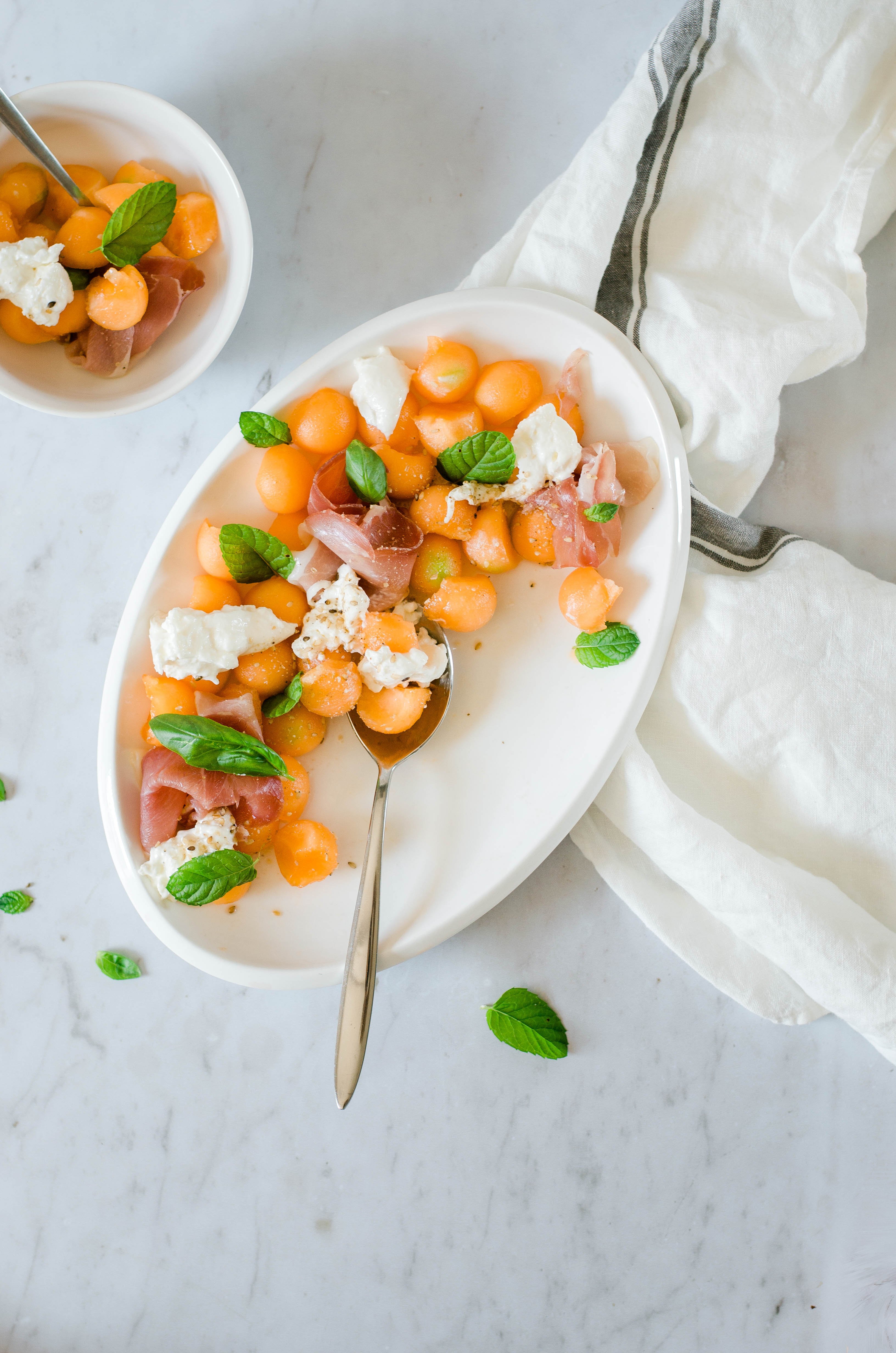 Melon Salad with Burrata and Parma Ham