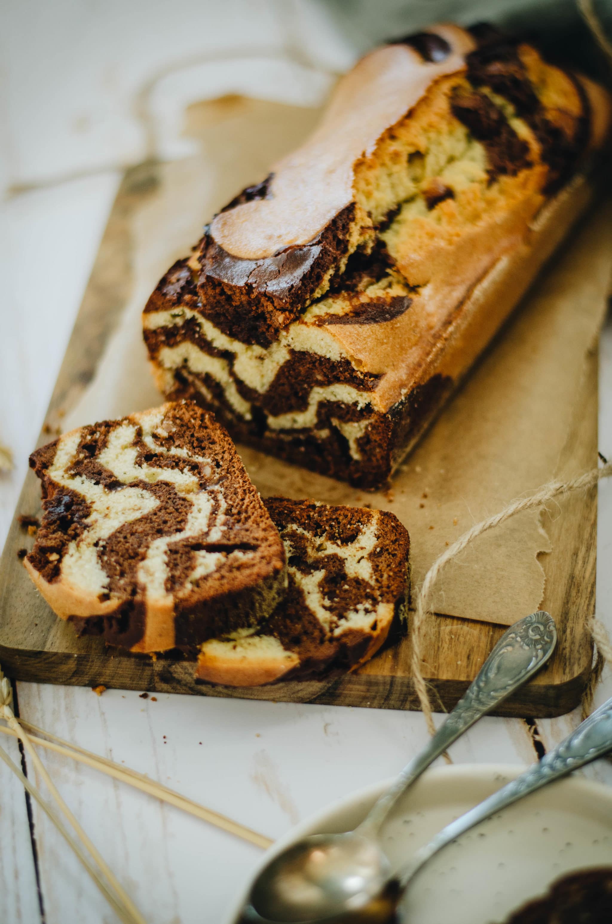 Cake marbré chocolat et cacahuète