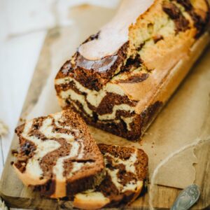 Cake marbré chocolat et cacahuète