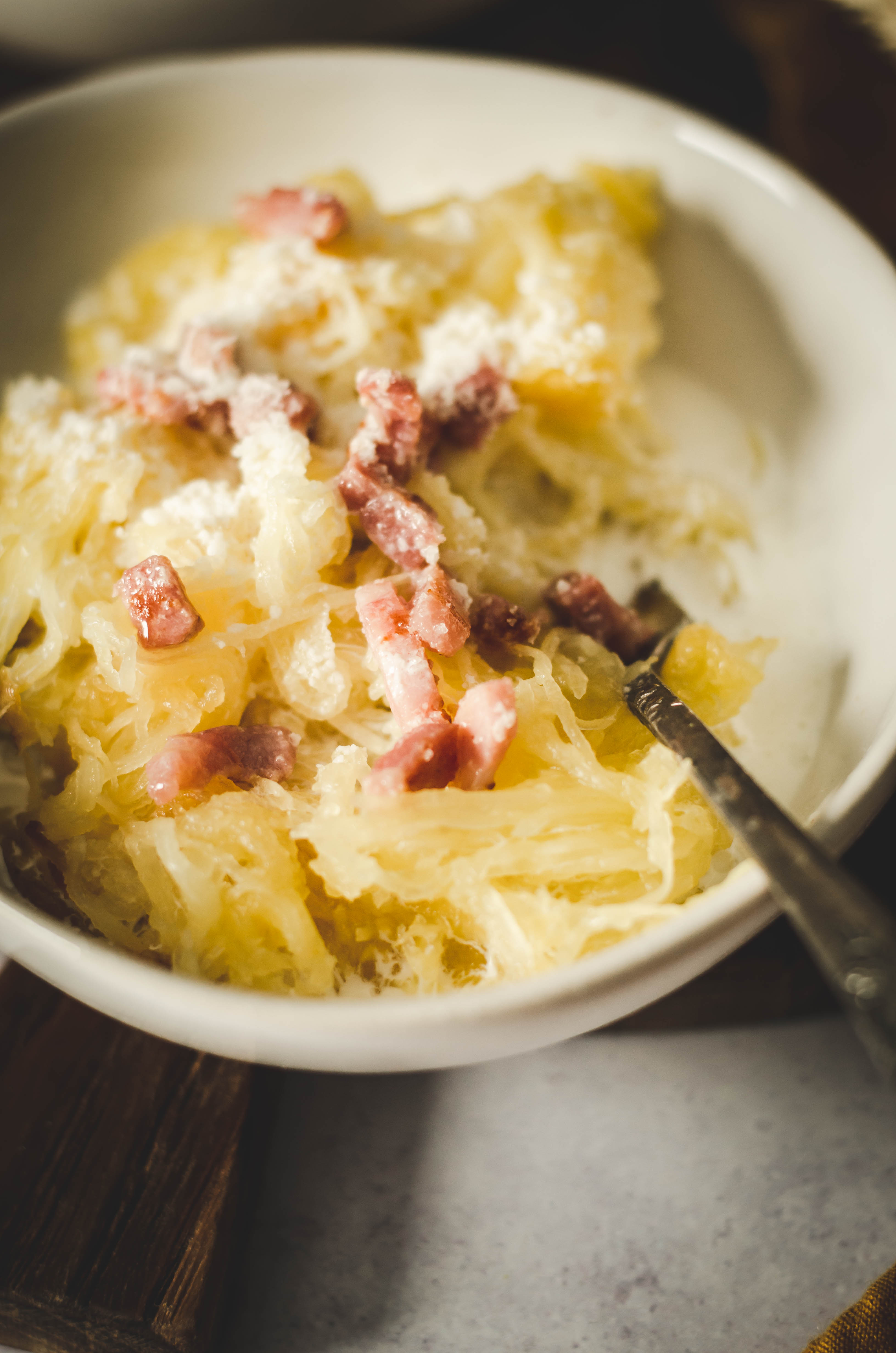 Baked Spaghetti Squash Carbonara Recipe