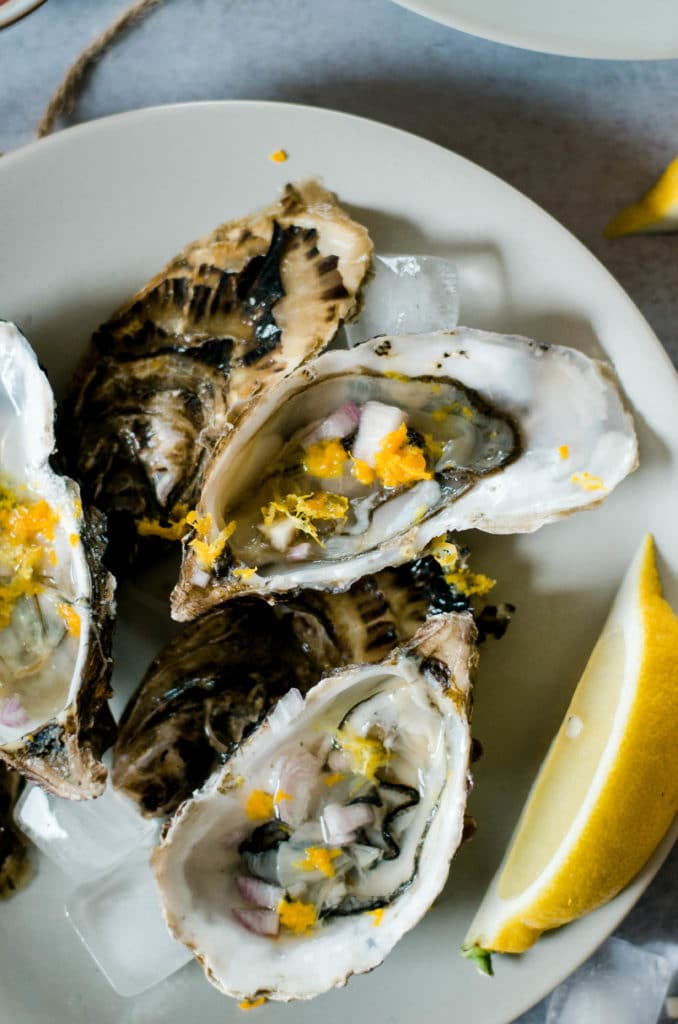 oyster recipe with vinegar and shallot