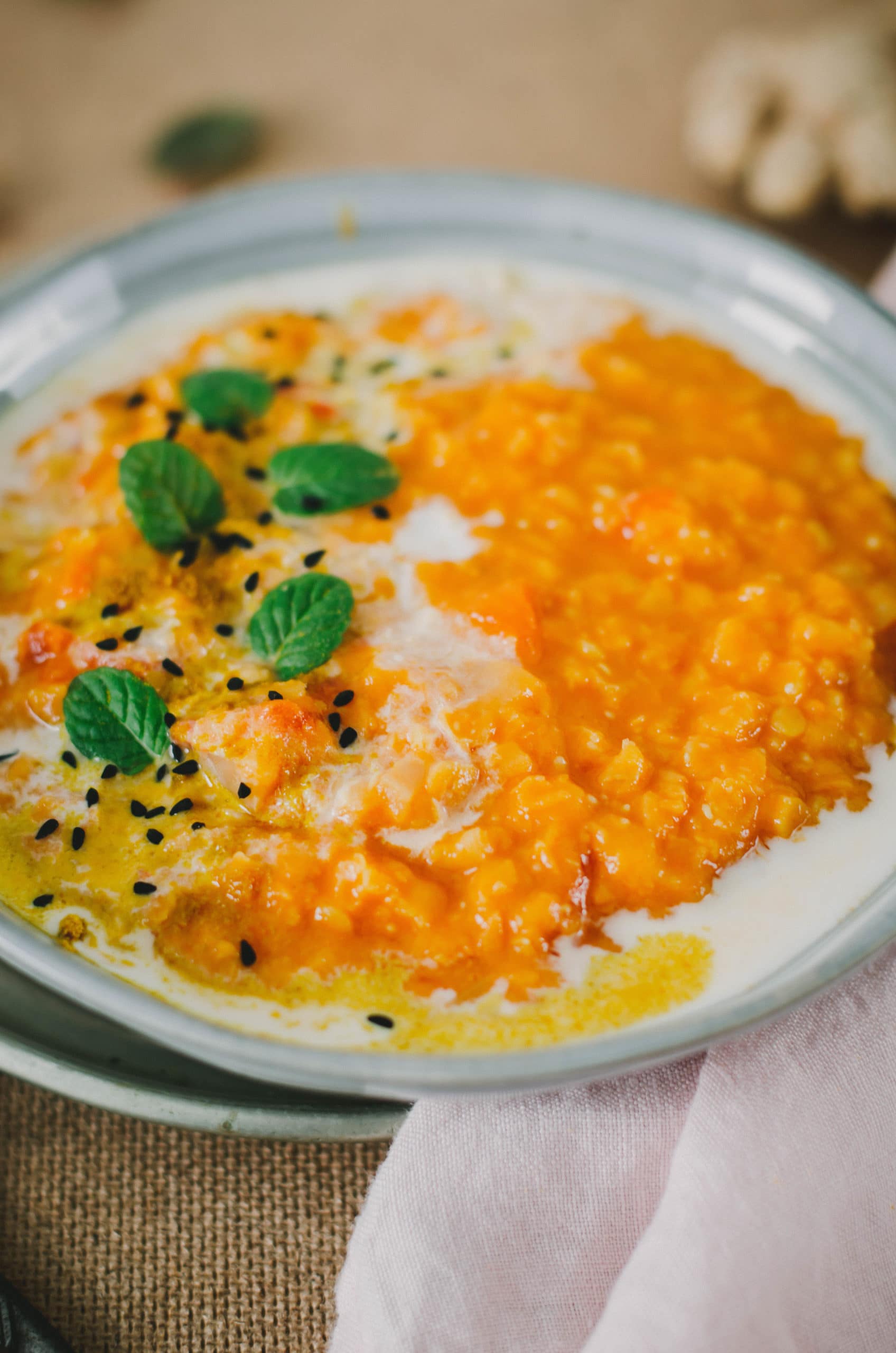 Dahl de lentilles corail au lait de coco