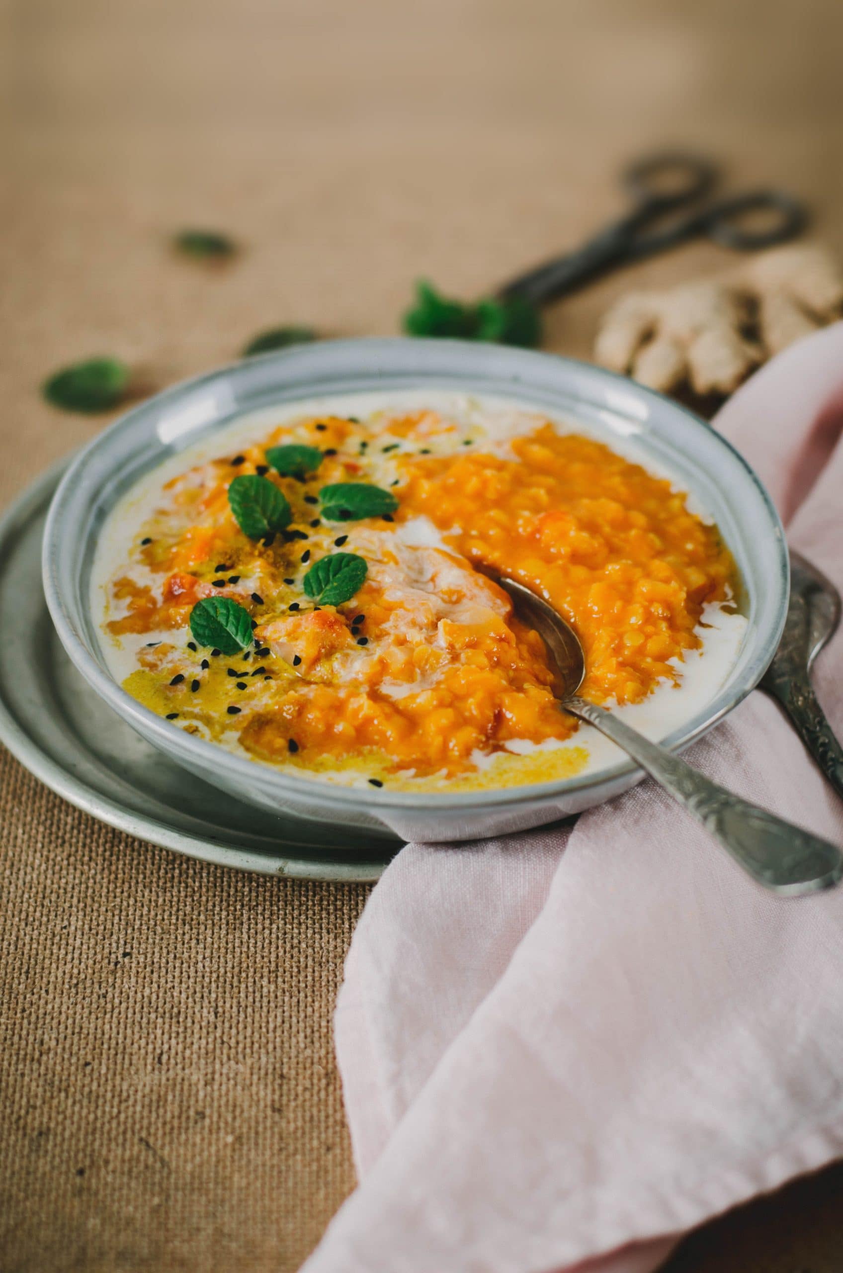 Dahl de lentilles au lait de coco