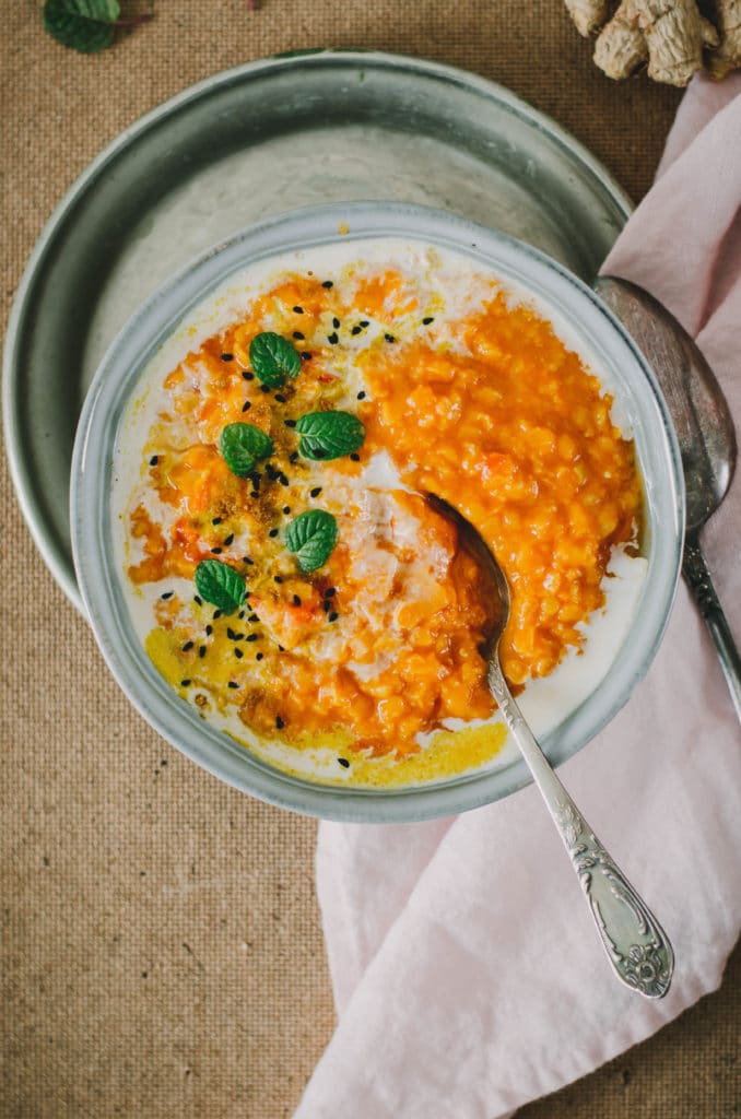 Dahl de lentilles corail au lait de coco