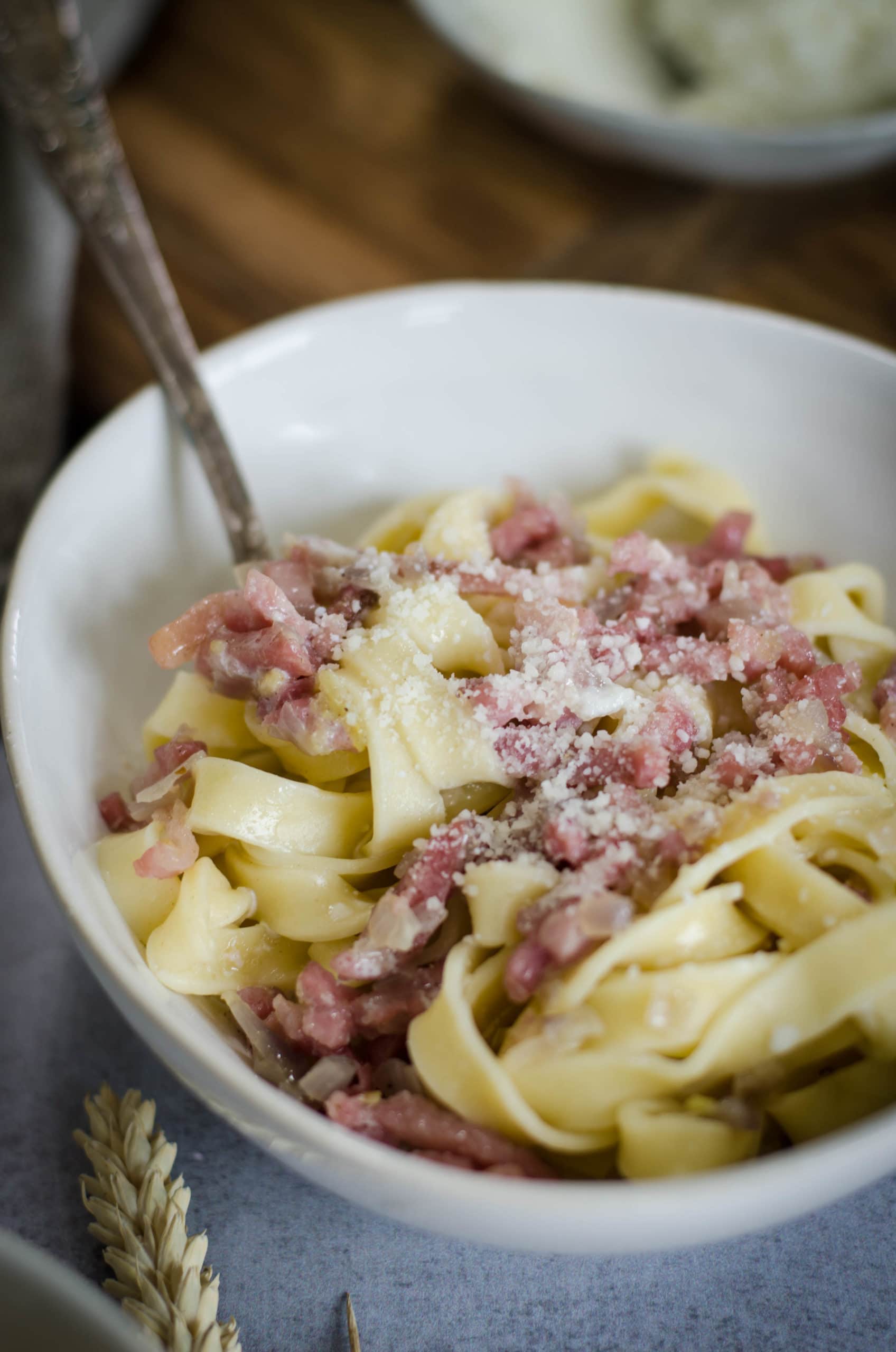 Pâtes aux lardons et crème