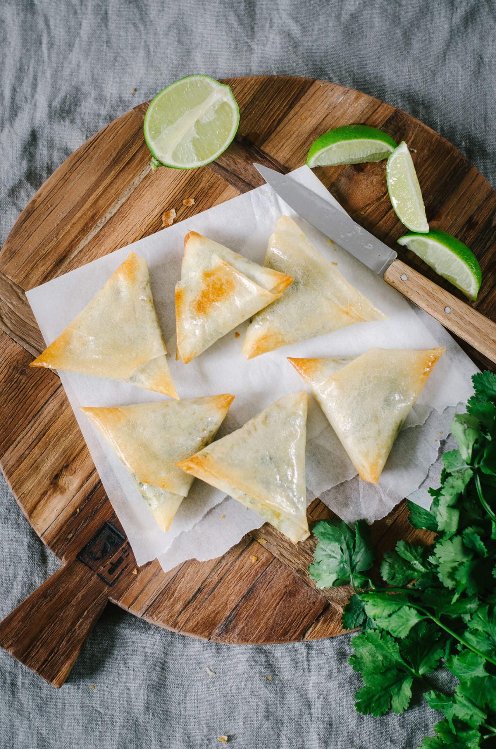 Vegetarian Samoussa with Vegetables and Indian Spices