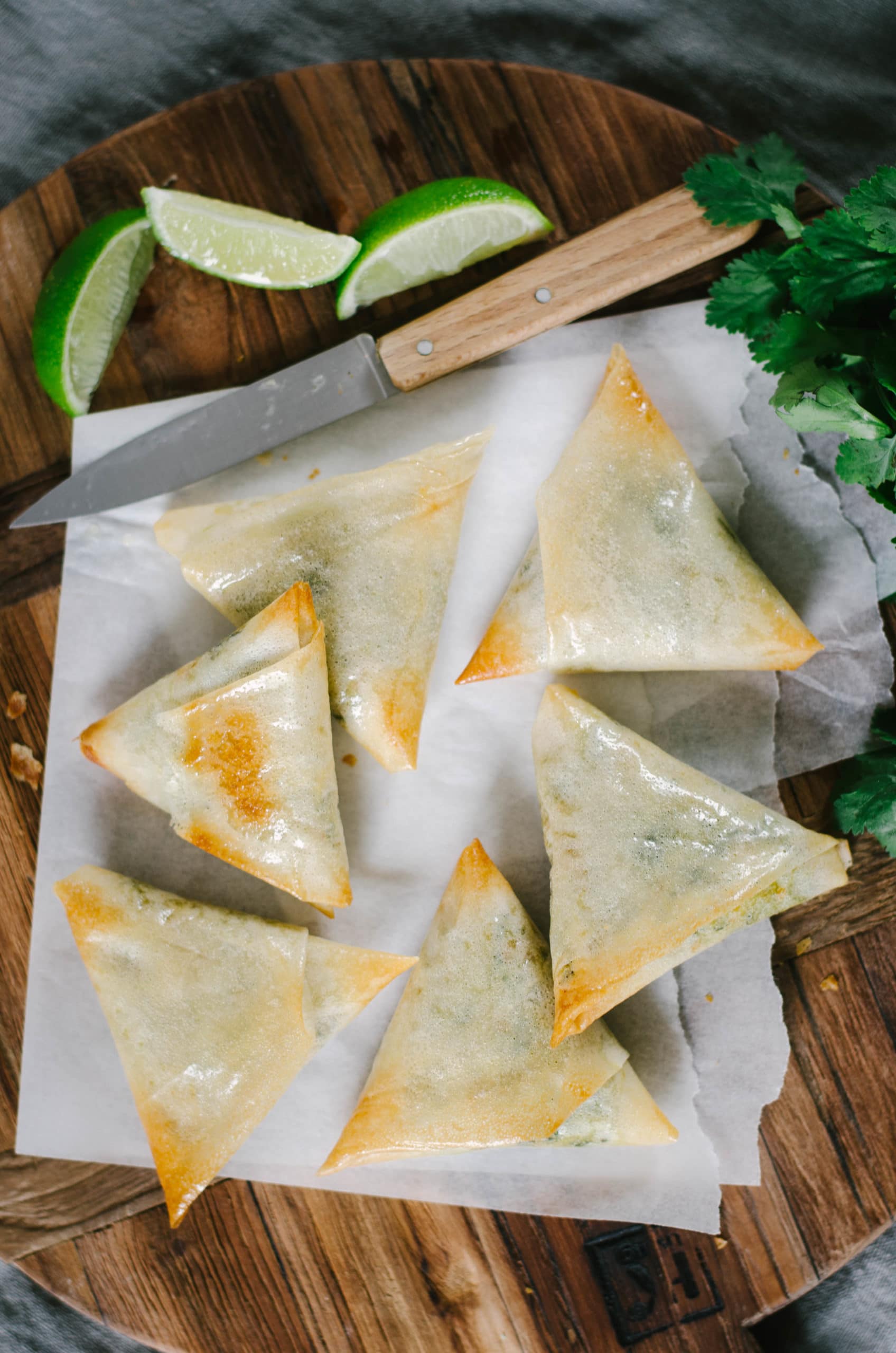 Vegetarian Samoussa with Vegetables and Indian Spices