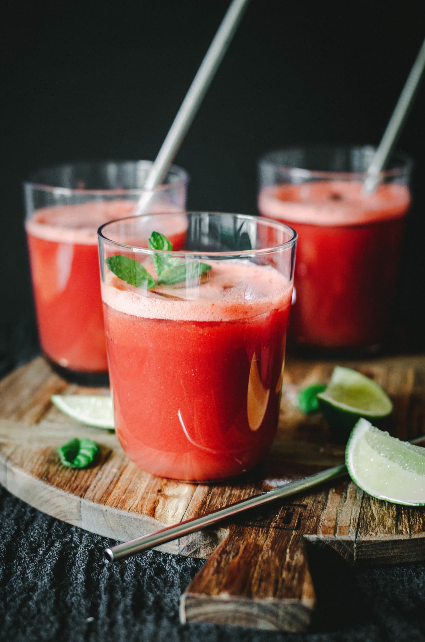 Jus de pastèque, menthe et citron vert