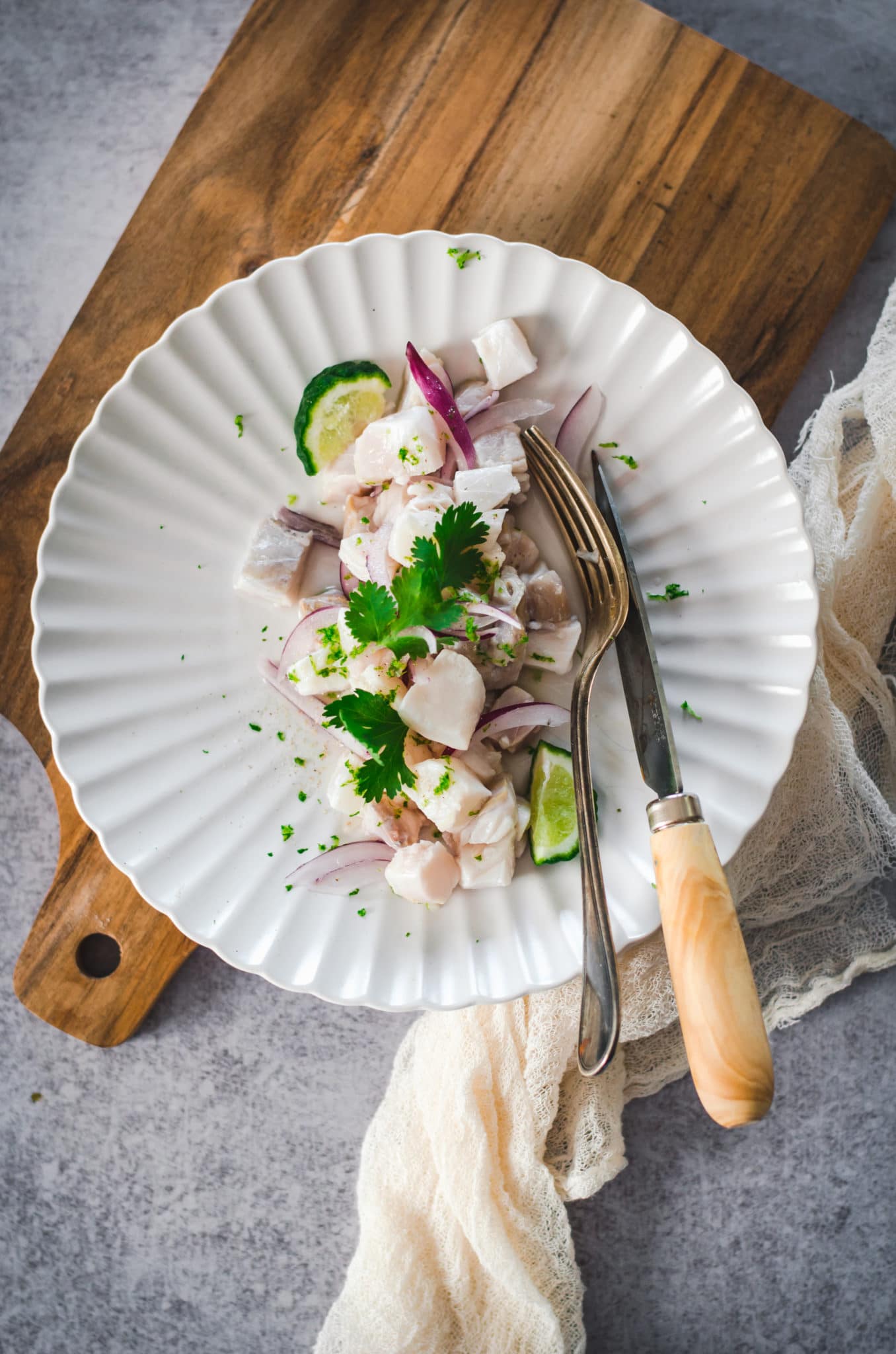 Marinated raw fish carpaccio