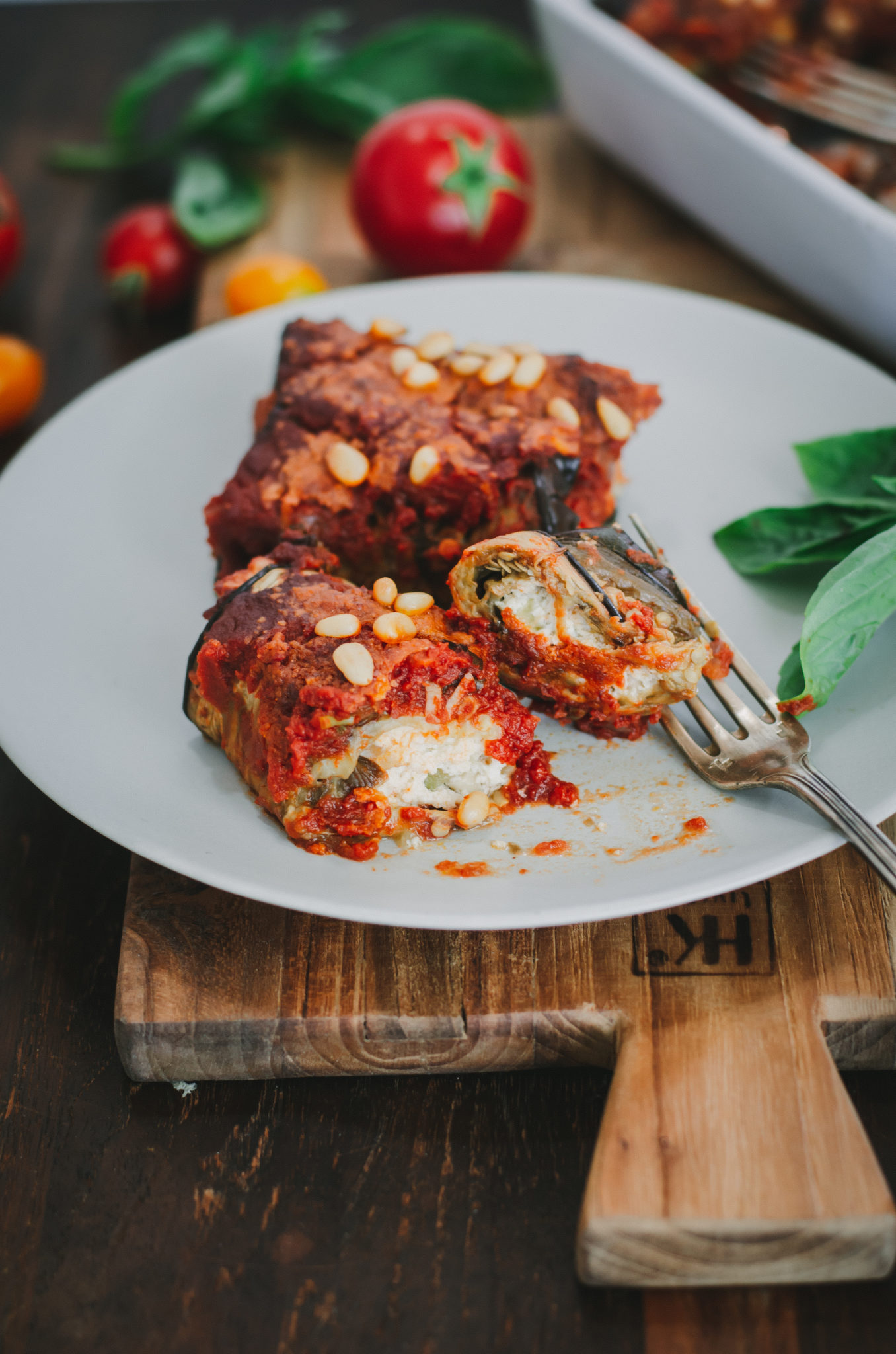 Cannelloni aubergine ricotta