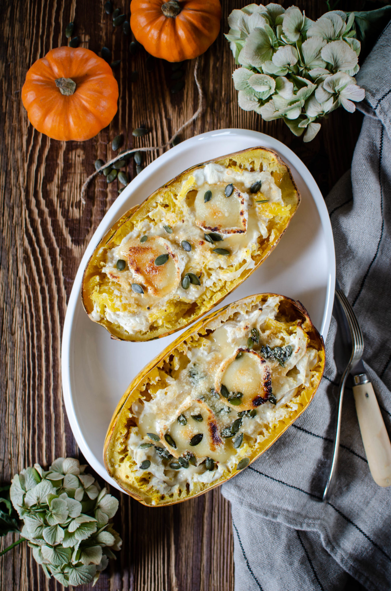 baked vegetarian squash gratinated with goat cheese