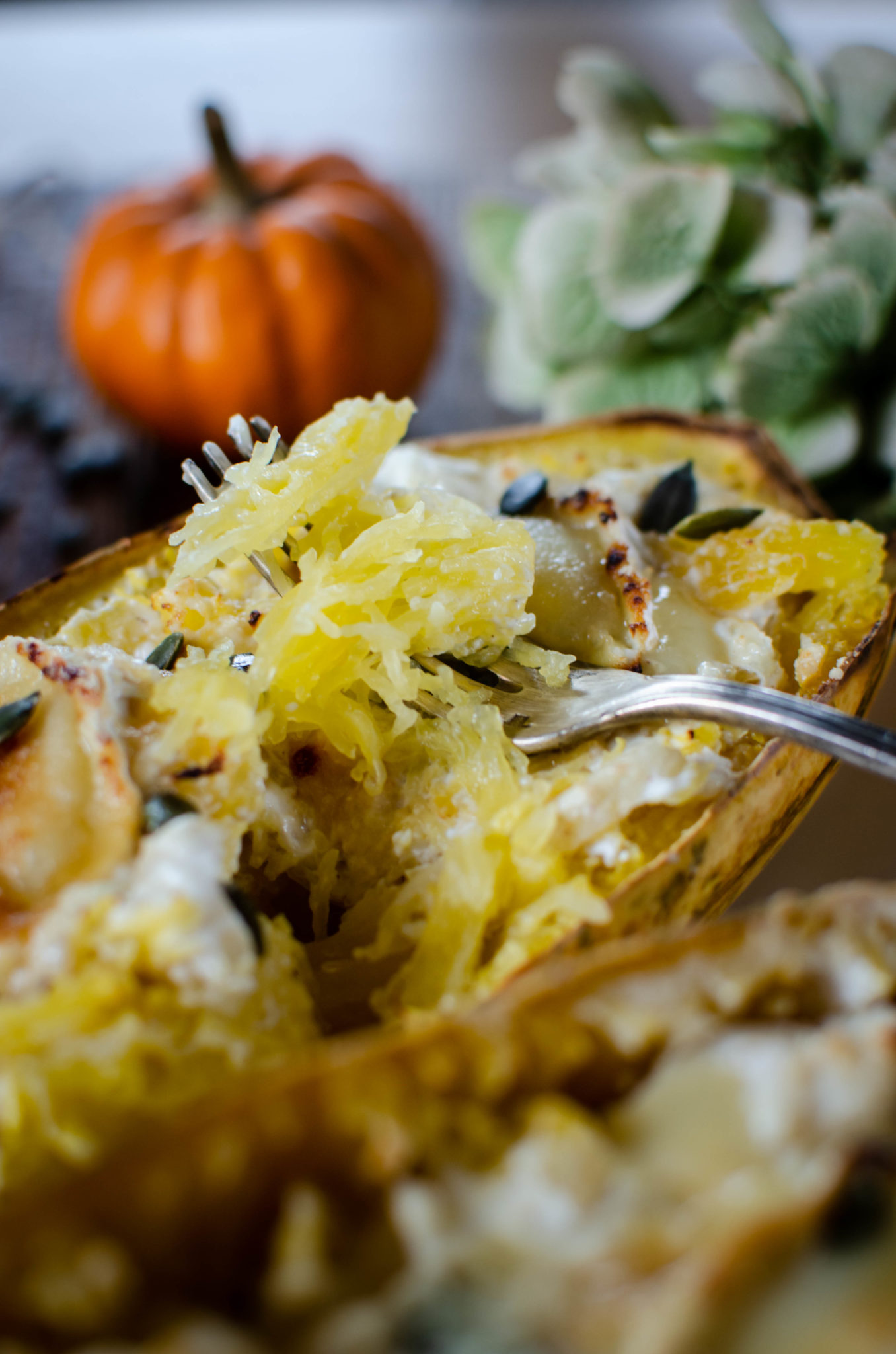 Baked Spaghetti Squash with Goat Cheese