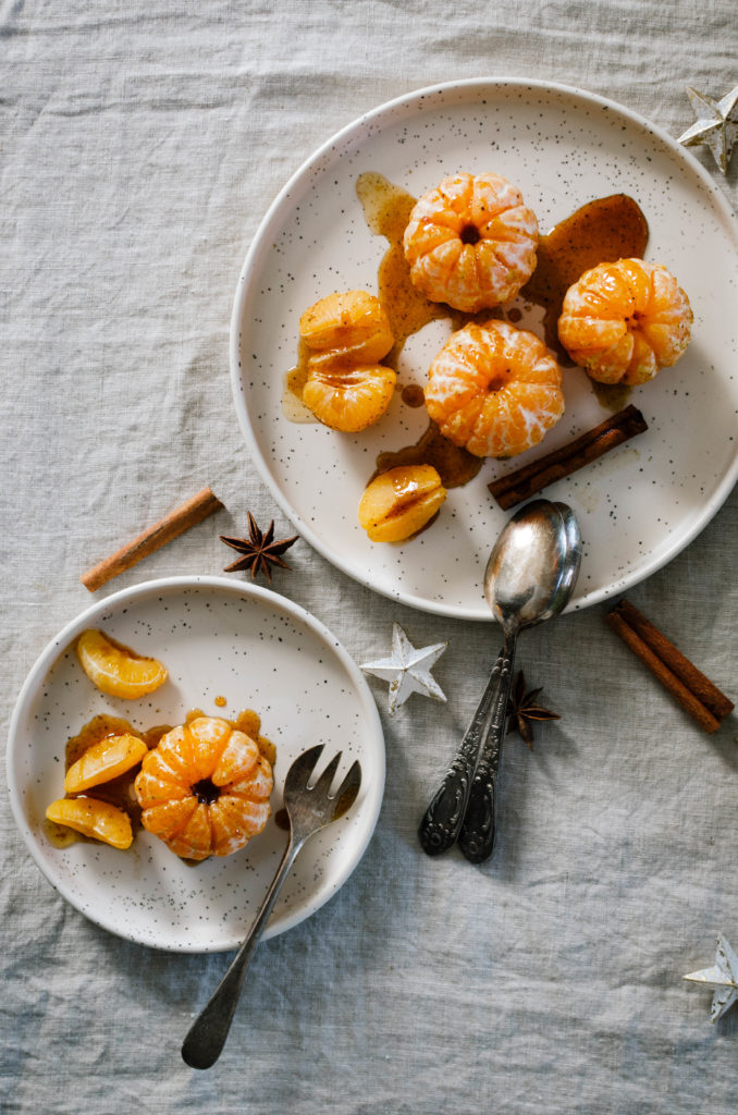 Clémentines au sirop de miel et d'épices de Noël Recette facile