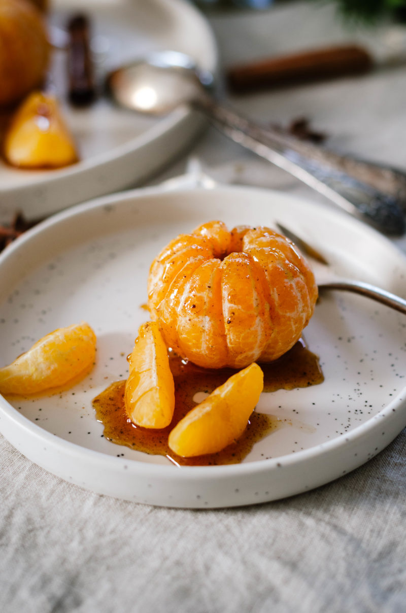 Clémentines au sirop de miel et d'épices de Noël Recette facile