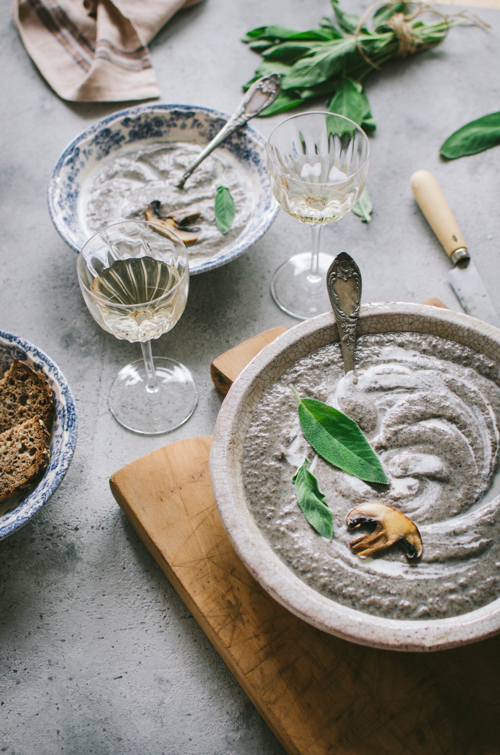 Soupe crémeuse aux champignons