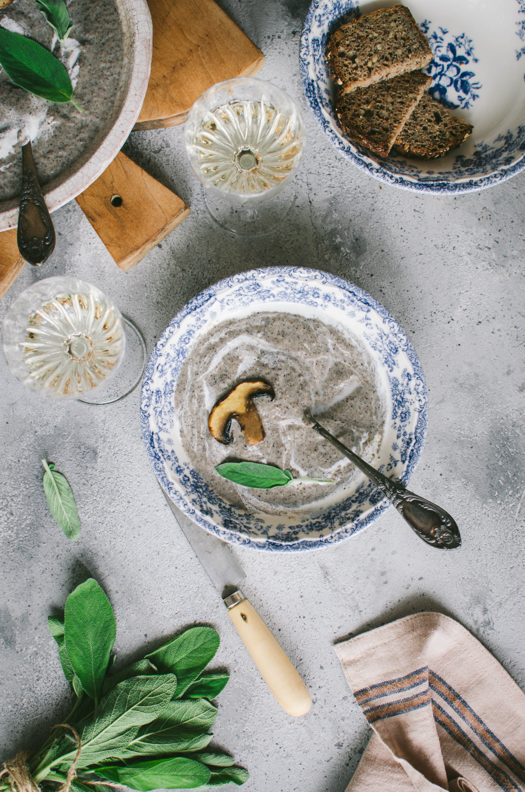 Soupe crémeuse aux champignons