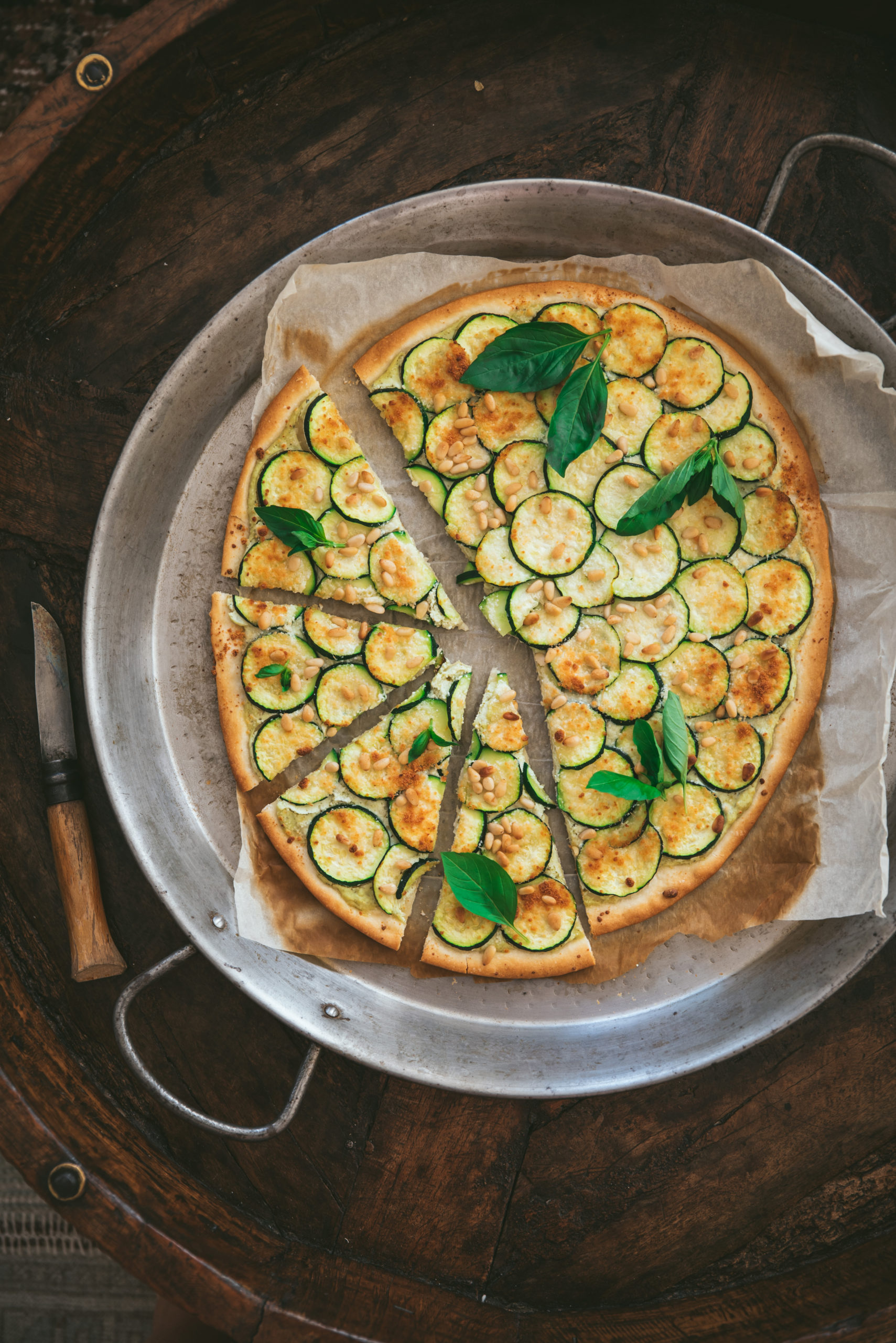 Tarte salée pesto courgette