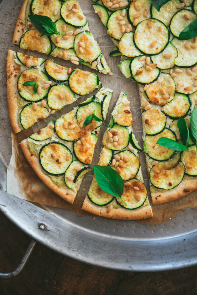 Tarte ricotta courgette et pignons