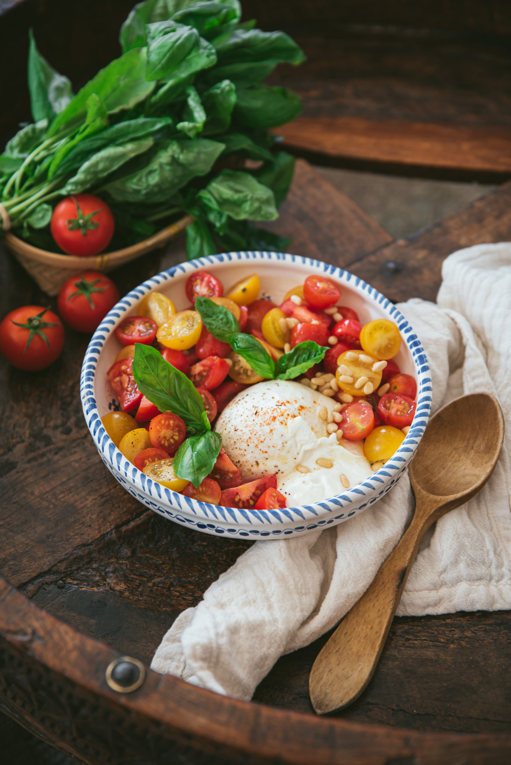 Tomato and burrata cheese salad