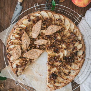 Tarte pomme noix caramel