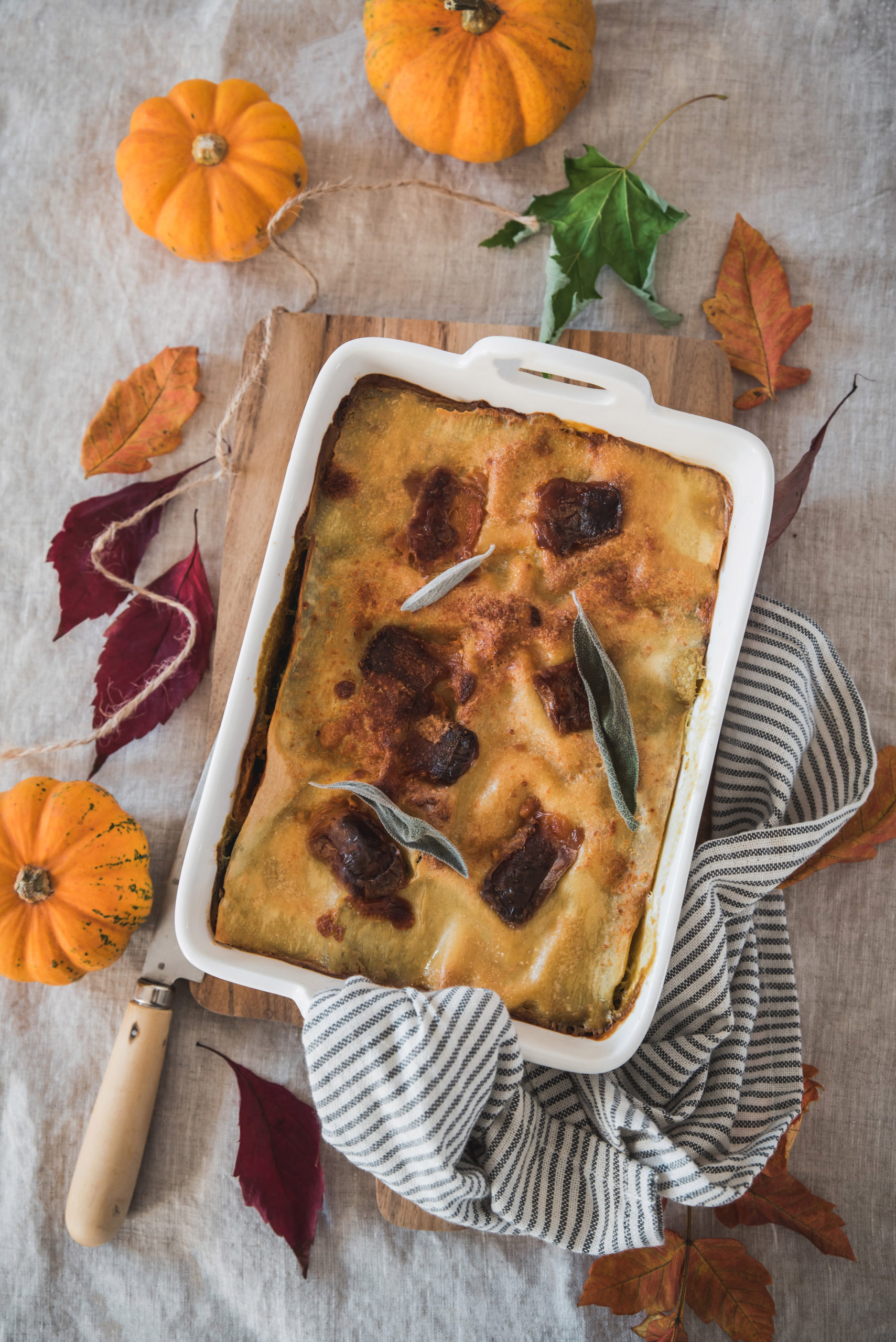 squash, Goat Cheese and Spinach lasagna recipe