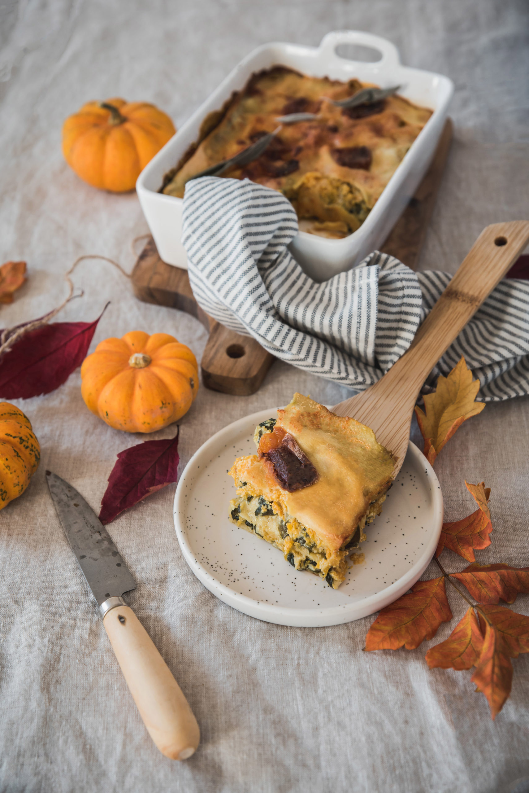 Butternut squash, Goat Cheese and Spinach lasagna recipe