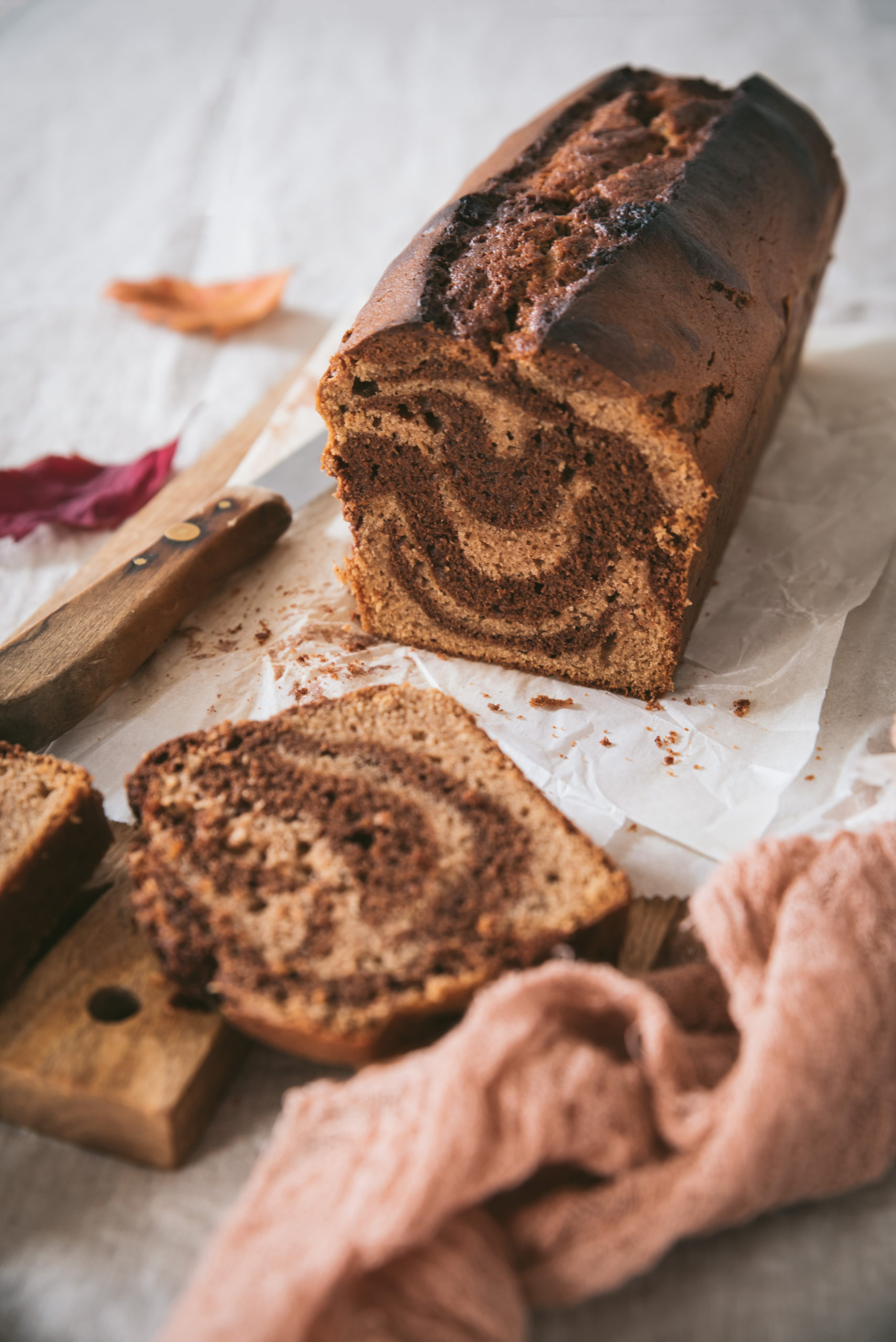 gateau marbré chataigne chocolat