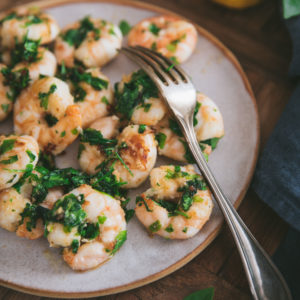 Crevettes sautées ail et persil