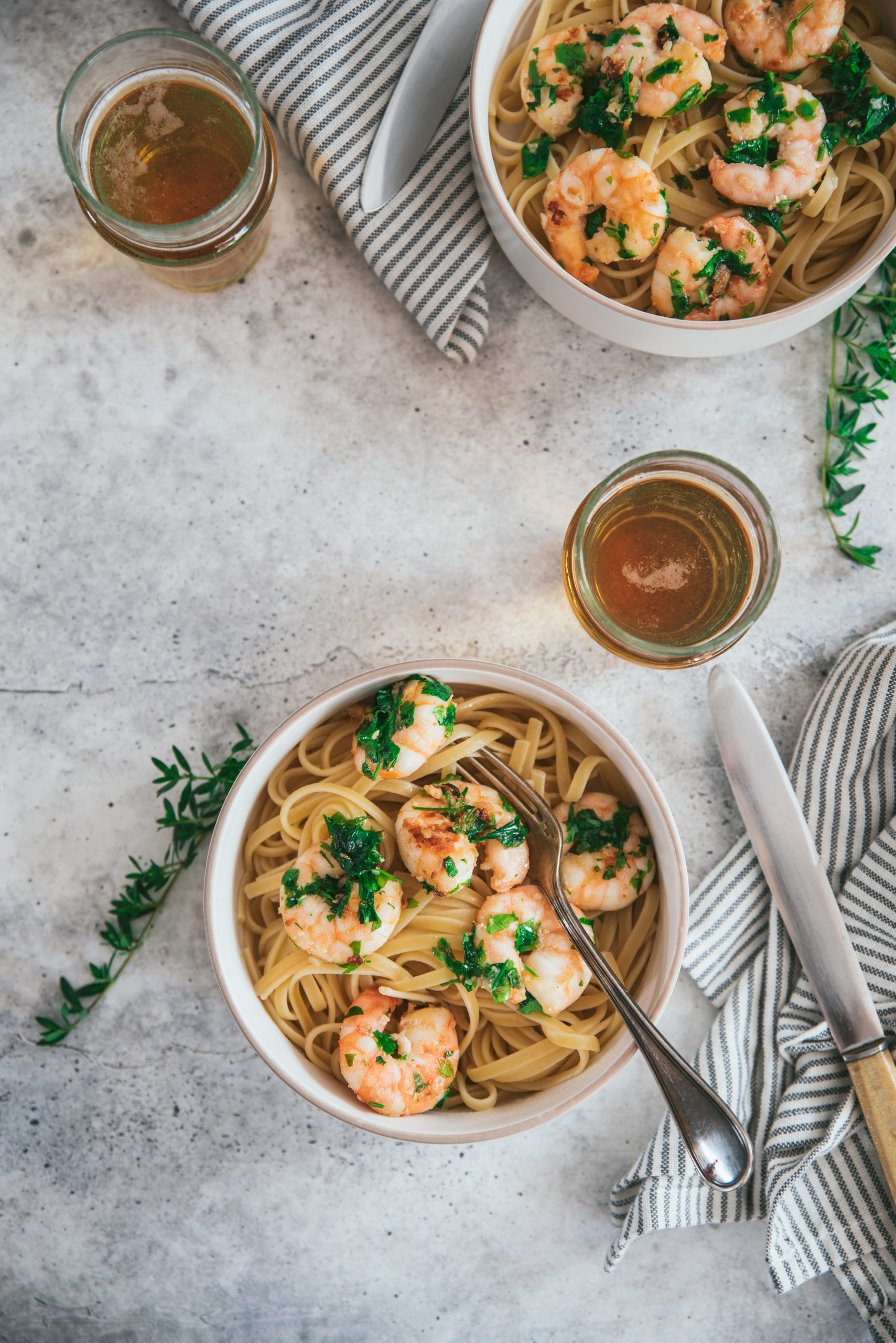 Shrimp and Garlic Pasta with Parsley