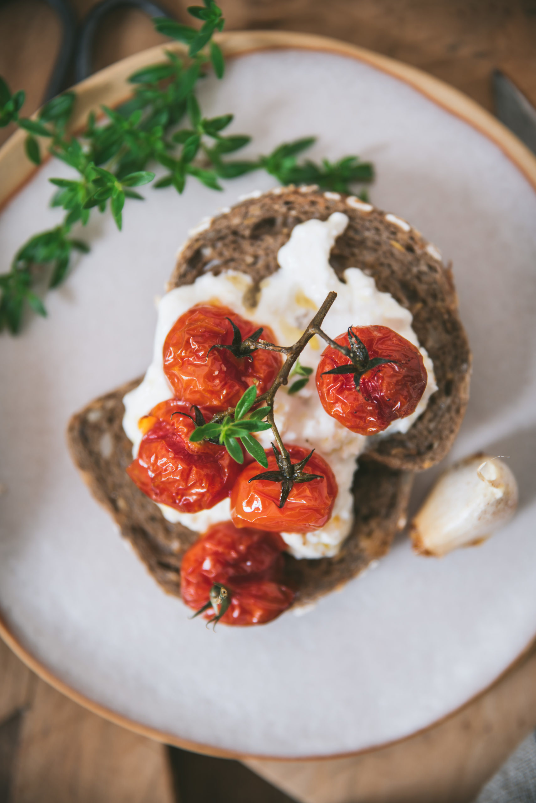 recette Toast tomate rotie burrata