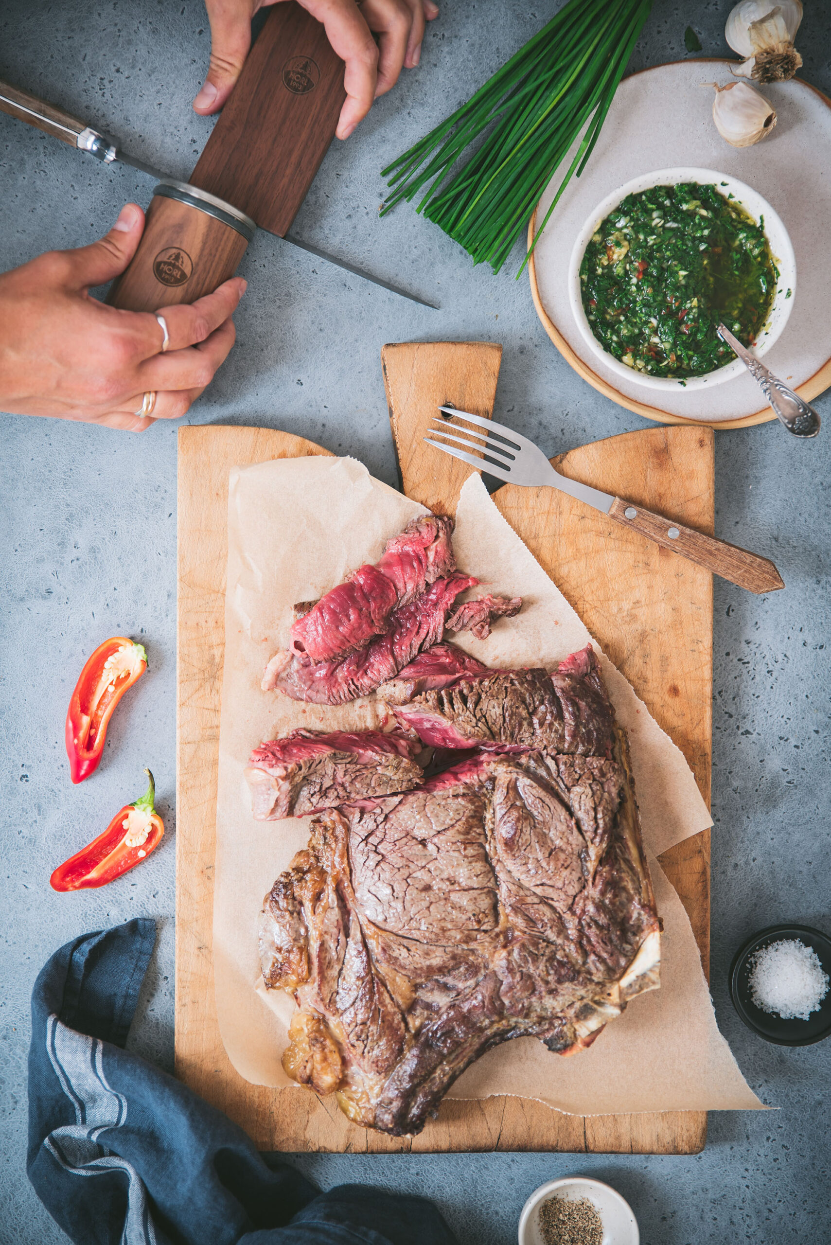 Côte de boeuf de Galice au four potatoes maison au romarin