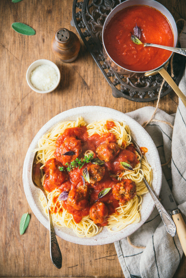 spaghetti sauce tomate boulettes viande