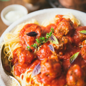 spaghetti sauce tomate boulettes viande